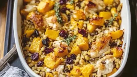 Home Loinzou 8 Healthy butternut squash casserole with chicken and wild rice