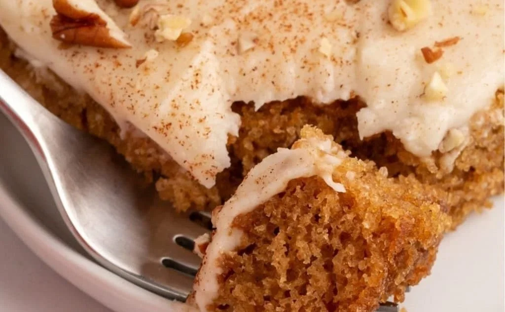 Simple Apple Butter Cake Recipe 2 Delicious apple butter cake served on a wooden table with fresh apples